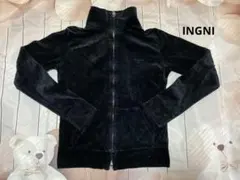 ジップアップ　ブルゾン　黒　ベロア