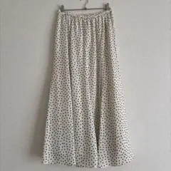 2024SS MilaOwen　裾フレアマキシ丈ドットナロースカート