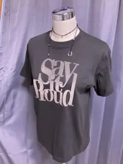 未使用【Vin】フロッキーバイカラーロゴTシャツ♡チャコールグレーのサムネイル
