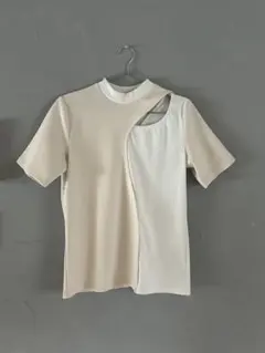 miette アシンメトリー半袖Tシャツ カットソー アイボリーのサムネイル