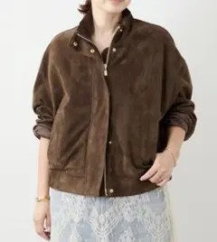 Deuxieme Classe *Suede Cropped ブルゾン