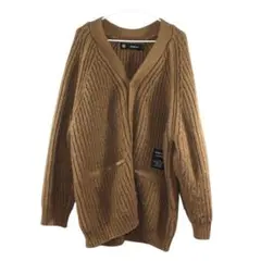 GU×UNDERCOVER ロングニットカーディガン ブラウン L メンズ