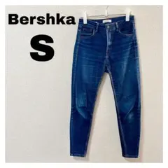 【良品】Bershka スキニーデニム S ダークブルー