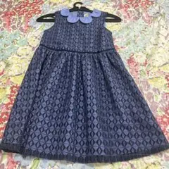 sence of wonder ネイビー 幾何学模様 ノースリーブワンピース