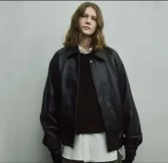 ssstein Leather Zip Short Jacket ダークブラウンのサムネイル