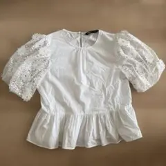 ZARA ぺプラム 肩レース サイズS