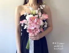 ♡春色ピンク♡ニュアンスピンク♡ウェディングブーケ 和装ブーケ 造花ブーケ