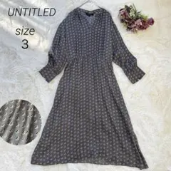 8723様美品✨untitled サイズ3 総柄 スキッパーシャツ 手洗い可能