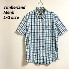 Timberland★ティンバーランド★緑×ネイビーのチェック柄　半袖シャツのサムネイル