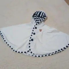 mikihouse フリース ベビーポンチョ ホワイト