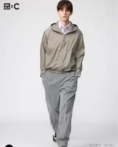 UNIQLO C タックワイドテーパードパンツ　05グレイ　S