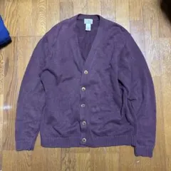 00s L.L.Bean パープルバーガンディカーディガン Mサイズ