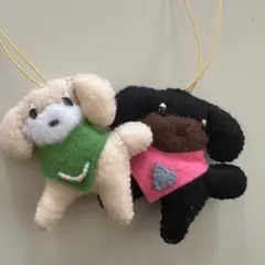 羊毛フェルト 犬型ぬいぐるみ 2匹セット