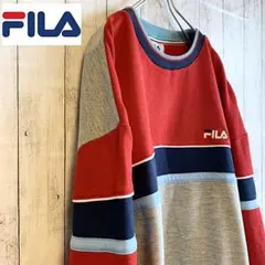 希少ビッグサイズ！ FILA フィラ 4L スウェット トレーナー ゆるだぼ古着