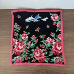 ANA機内販売　花柄と飛行機刺繍のハンカチ