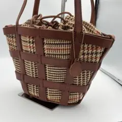 ジャストカンパーニュ　VALLEE　取り外し可　カゴバッグ　ショルダー　ブラウン