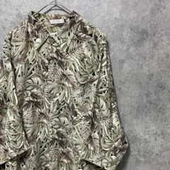90s vintage 半袖　柄シャツ　メンズXL レーヨン　古着　個性派