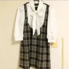dazzlinチェックボウタイワンピース