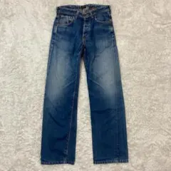 チェック柄 デニムパンツ ジップジーンズ アメカジy2k 古着 シティー 