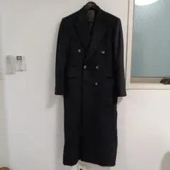 ダブルブレスト チェスターコート　ブラック