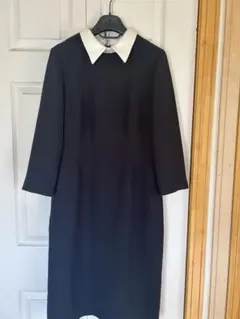 セルフォード　黒 長袖 ひざ丈ワンピース　38