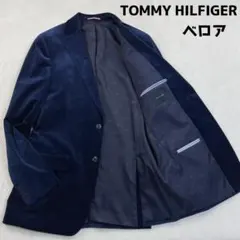 TOMMY HILFIGER　ベロアテーラードジャケット　ネイビー