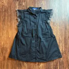 【古着】BURBERRY BLUE LABEL ノースリーブシャツ フリル