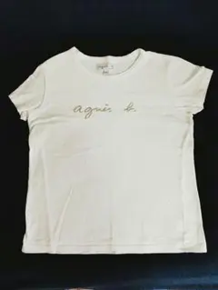 アニエスベー. 刺繍ロゴ ホワイト Tシャツ S