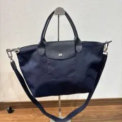 【美品】LONGCHAMP ロンシャン プリアージュ 2wayトートバッグ 紺