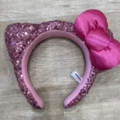 ユニバ　キティちゃんカチューシャ スパンコール ピンク
