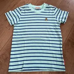 ミキハウス ボーダーTシャツ 半袖 90cm ブルー