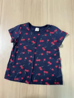 petit main チェリー柄半袖Tシャツ