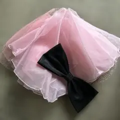 黒リボン ピンクチュール素材のセット