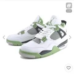 4 RETRO aq9129-103 エアジョーダン ホワイト グリーン 緑