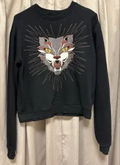 AÉROPOSTALE 猫刺繍 クロップドトレーナー S ブラック　古着　古着屋