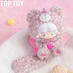 ナ*様 TOP TOY ギュンギュンラム巻巻羊 ピンク豹ちゃん TOP TOY ギュンギュンラム ピンクヒョウ柄 ぬいぐるみ ストラップ 巻巻