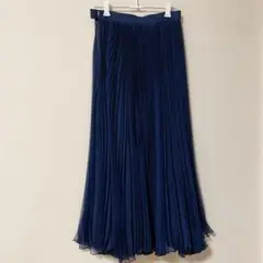 青/ブルー プリーツスカート 社交ダンス 練習着 サイズF