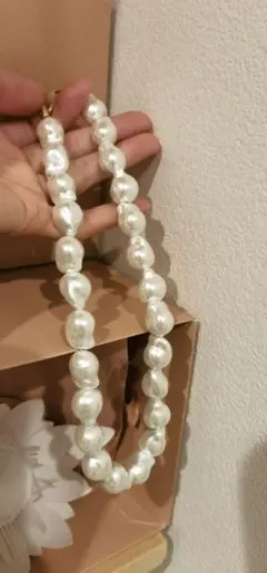 バロック風パール ネックレス ホワイト