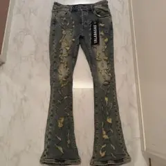 専用 valabasas バラバサス ハードクラッシュスタックフレアデニム 28