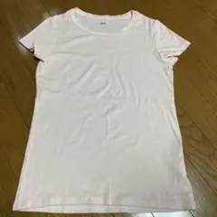 UNIQLO 半袖　ソフトリブクルーネックTシャツ　M ペールピンク