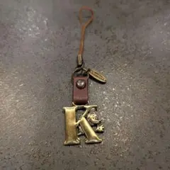 ディズニー ミッキー イニシャルK アンティーク風 ストラップ キーホルダー