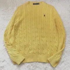 ポロラルフローレン　コットンケーブルニット　黄色　Sサイズ
