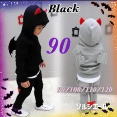 《ラスト2点》クリパ　デビル　小悪魔　上下セット　コスプレ　仮装　黒　90