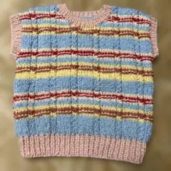 カラフルストライプニットベスト