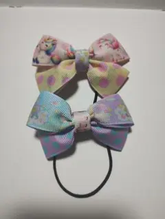 キッズ　ユニコーンデザイン ヘアゴム 2個