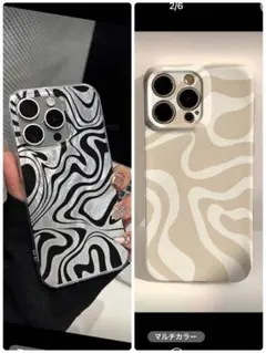iPhone 16e用 ケース2点セット新品未使用　ギャル　ゼブラ　波模様