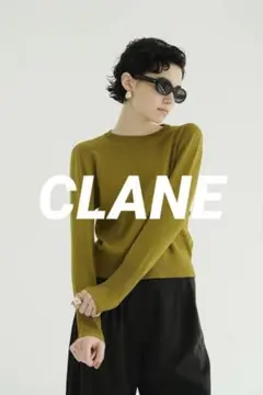 【美品】CLANE BASIC COMPACT KNIT TOPS グリーン 1のサムネイル