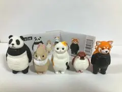 「虚無。KYOMU フィギュア ネコ3体 レッサーパンダ2体