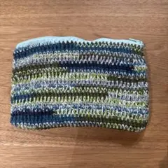ハンドメイド 手編み ポーチ マルチカラー