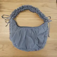 MUMU&Co グレー ギャザー ハンドバッグ
